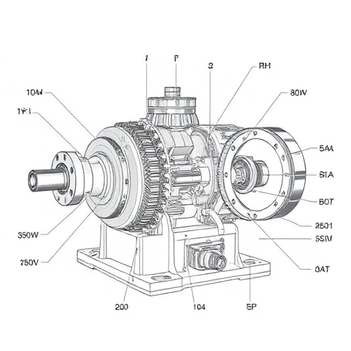 A detailed technical illustration of the RM 250 functional reducer, showing its internal components such as gears, shafts, bearings, and housing in a cross-sectional view, with clear labels and engineering precision, rendered in a clean, high-quality technical diagram style suitable for a mechanical engineering manual